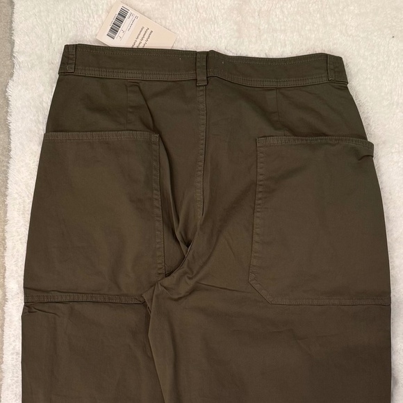 Everlane The Fatigue Barrel Pants High Rise Organic Cotton Linen Kalamata Size 8 - Picture 5 of 5